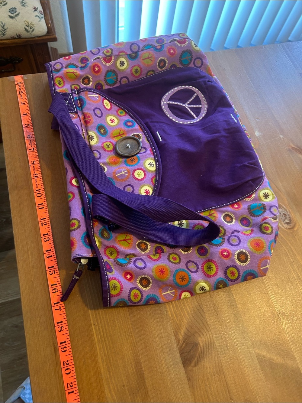 Y2K
Purple Peace Sign Button Zip
Tote Bag - Picture 10 of 11